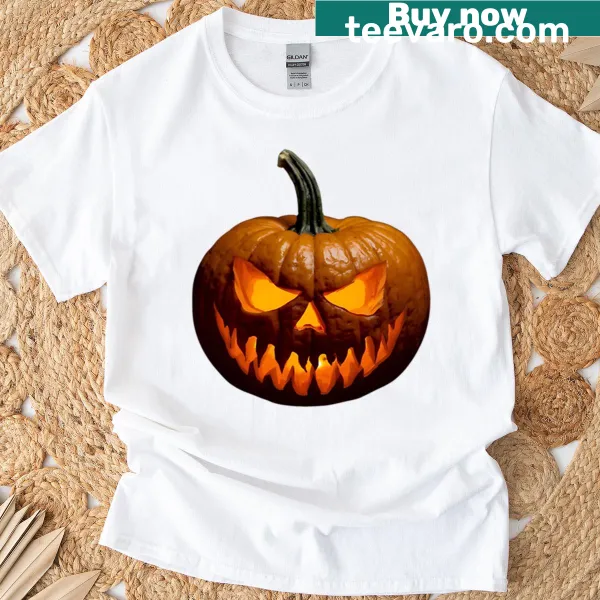 Scary jack-o'-lantern Halloween T-shirt illustration