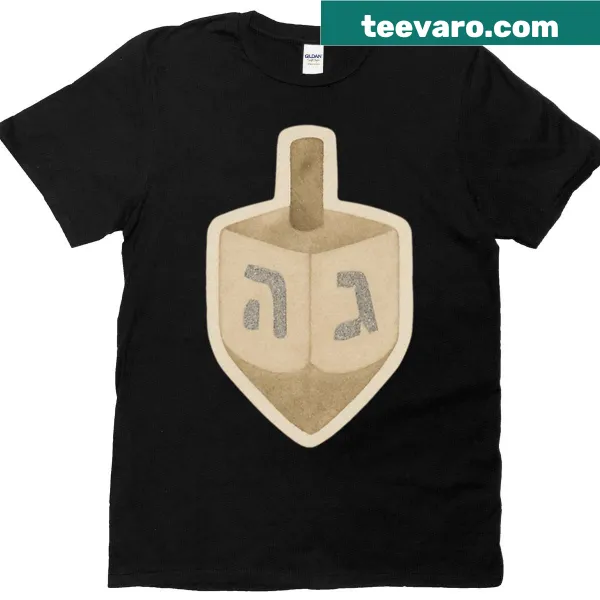 AI generated dreidel design on Hanukkah t-shirt