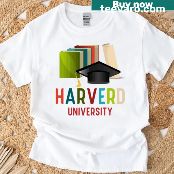 Minimalist Harverd typography t-shirt with creative design