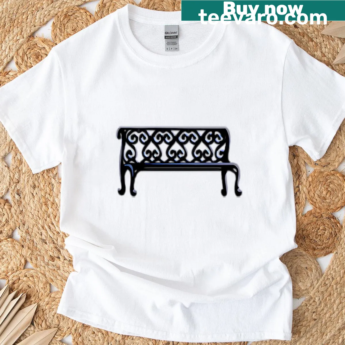 Hollow Knight inspired T-shirt featuring a bench design — on a men's t-shirt