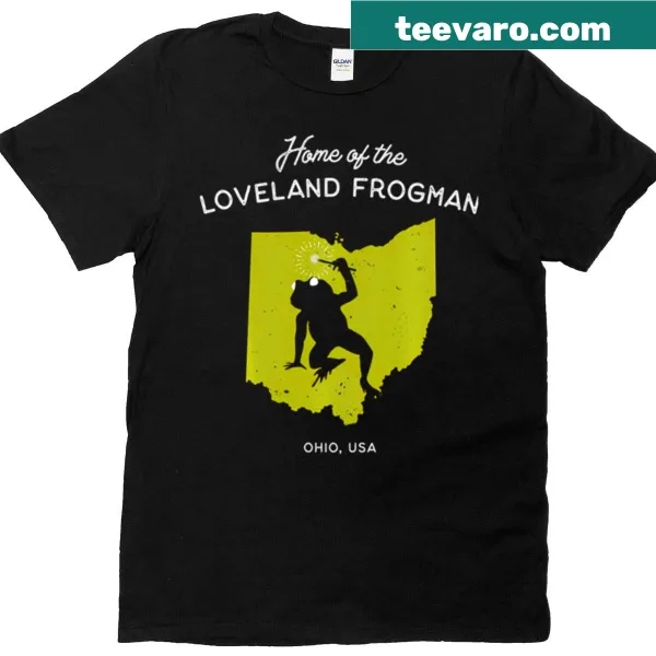 Ohio T-shirt featuring an illustration of the Loveland Frogman from local legend.