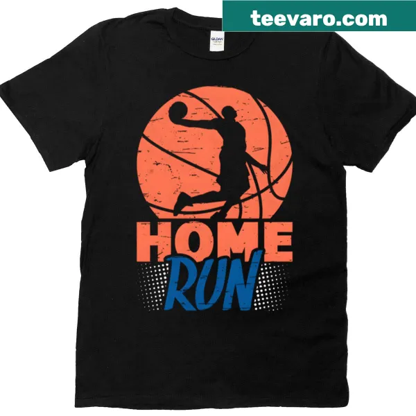 Funny mash-up t-shirt with basketball and baseball graphics