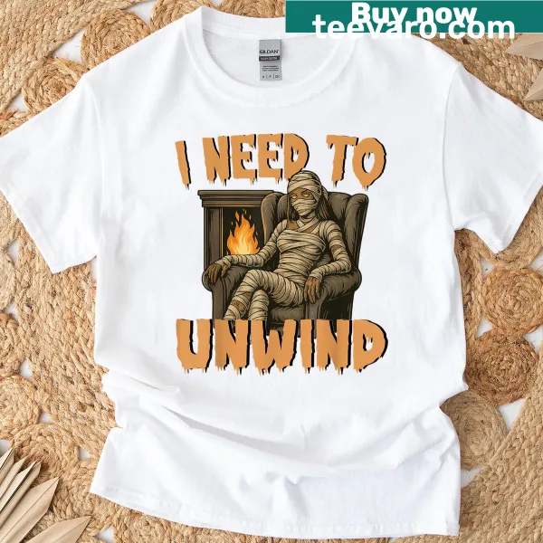 Funny mummy graphic and text on Halloween t-shirt