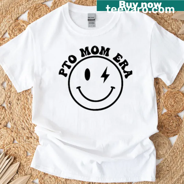 PTO mom era graphic t-shirt with front and back design