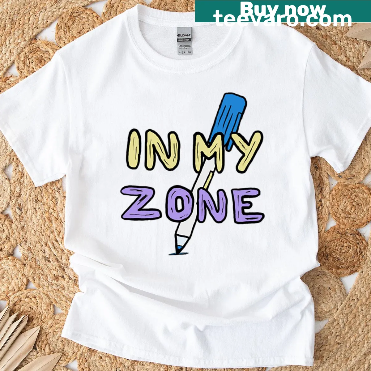 Inspirational In My Zone t-shirt with motivational text — on a men's t-shirt