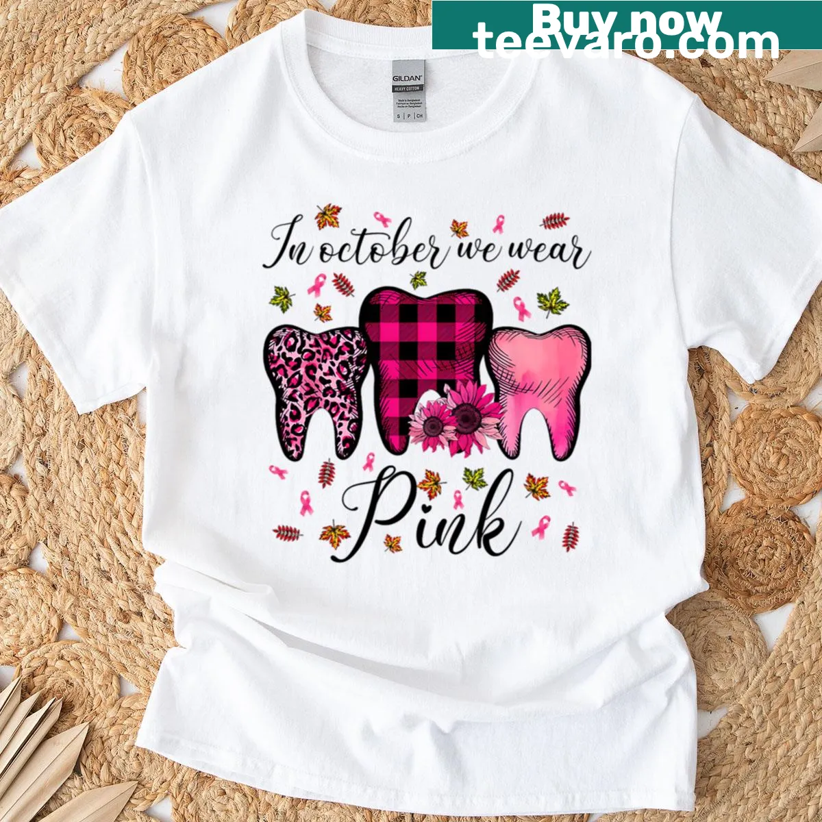 Breast cancer awareness T-shirt with encouraging slogan — on a men's t-shirt