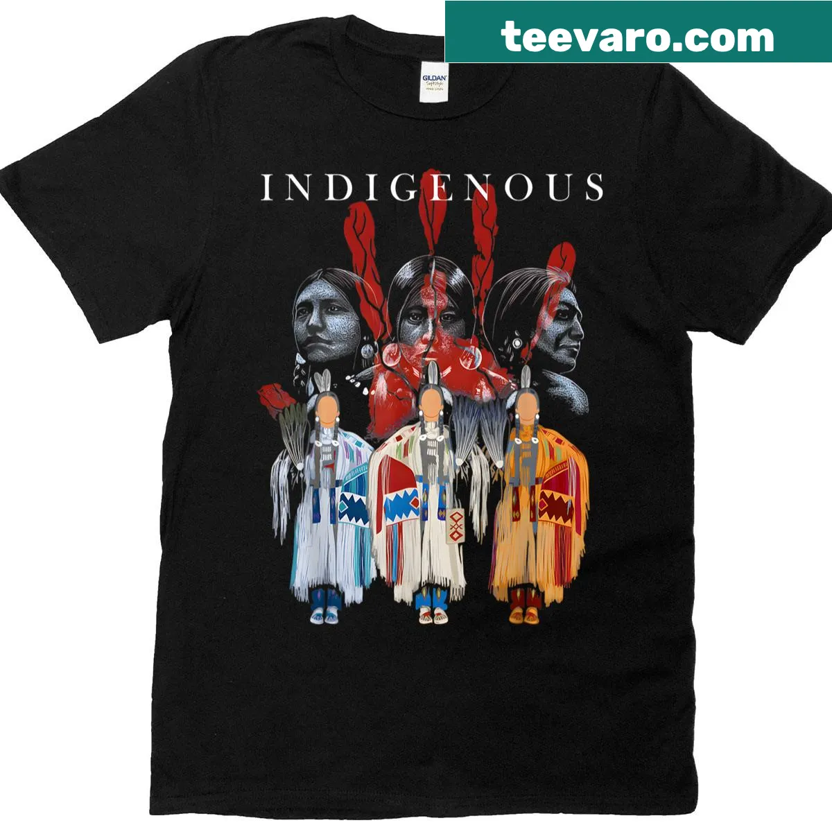 T-shirt honoring Indigenous Peoples Day and Native American heritage — on a men's t-shirt