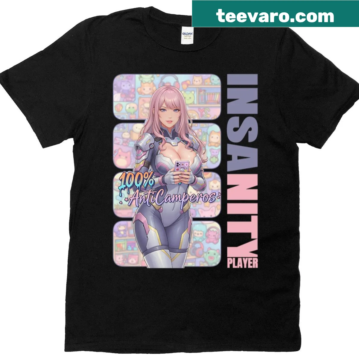 Funny t-shirt for gamers with playful Insanity Player graphic — on a men's t-shirt