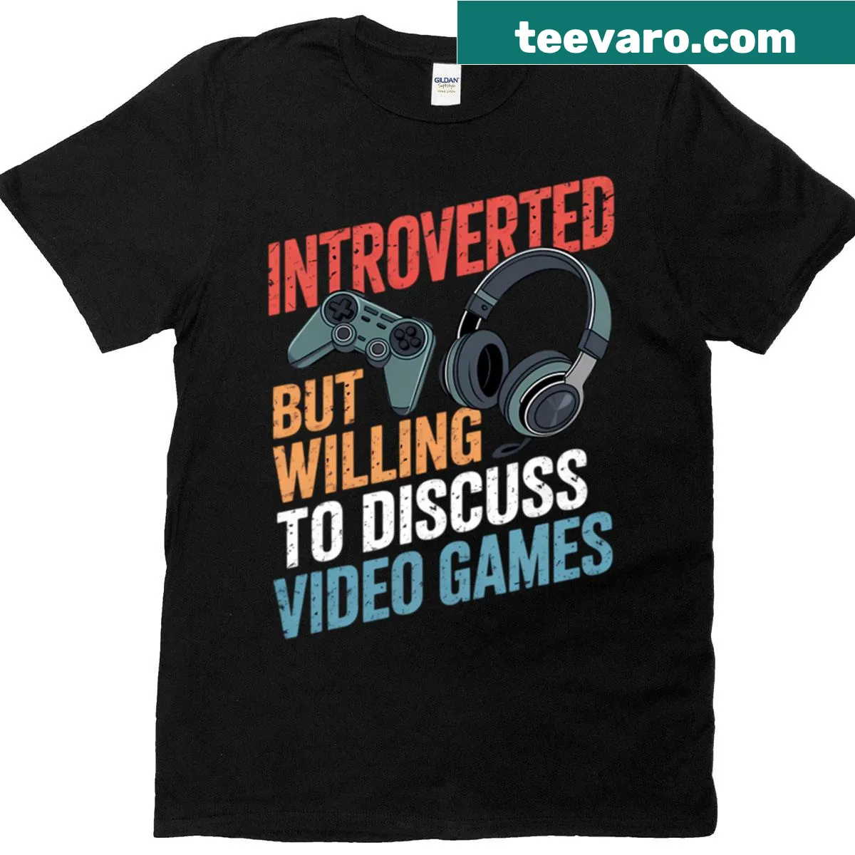 T-shirt for introverted gamers featuring gaming graphics — on a men's t-shirt