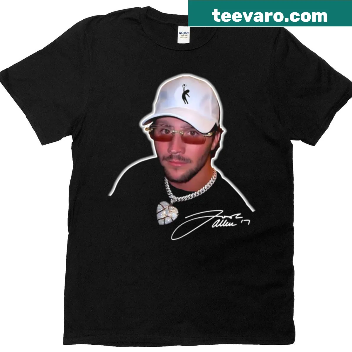 Funny meme t-shirt of Josh Allen with a retro design — on a men's t-shirt