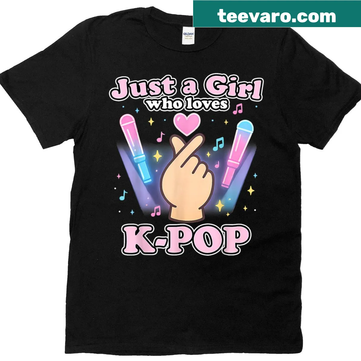 K-pop themed t-shirt featuring text proclaiming love for K-pop — on a men's t-shirt