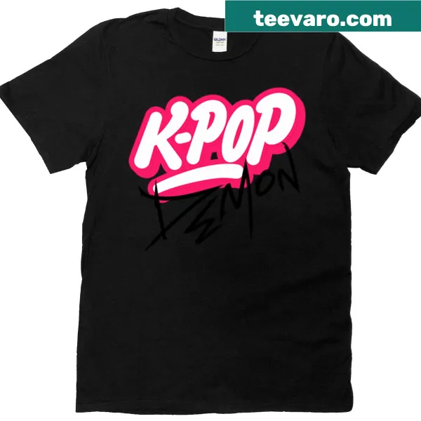 K-pop t-shirt with playful demon-inspired graphic design
