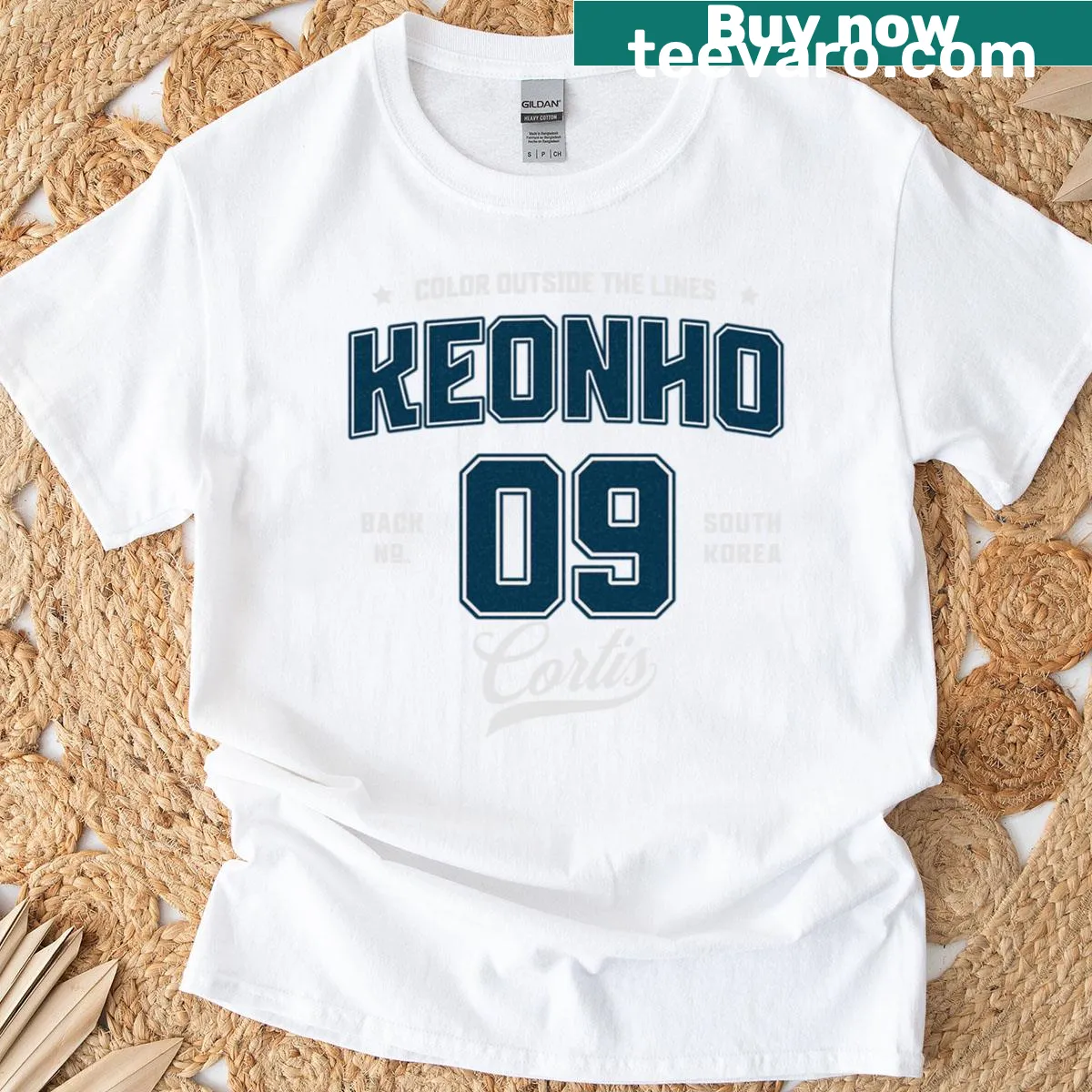 Keonho Varsity team logo T-shirt — on a men's t-shirt