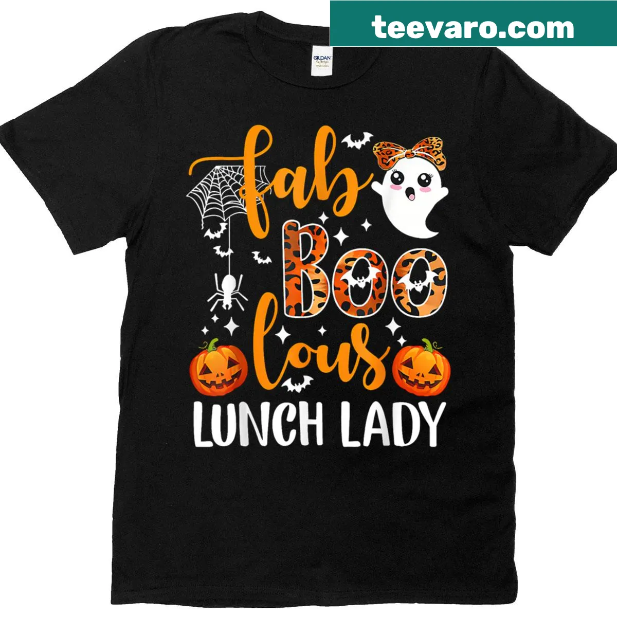 T-shirt featuring a playful leopard graphic for lunch ladies — on a men's t-shirt