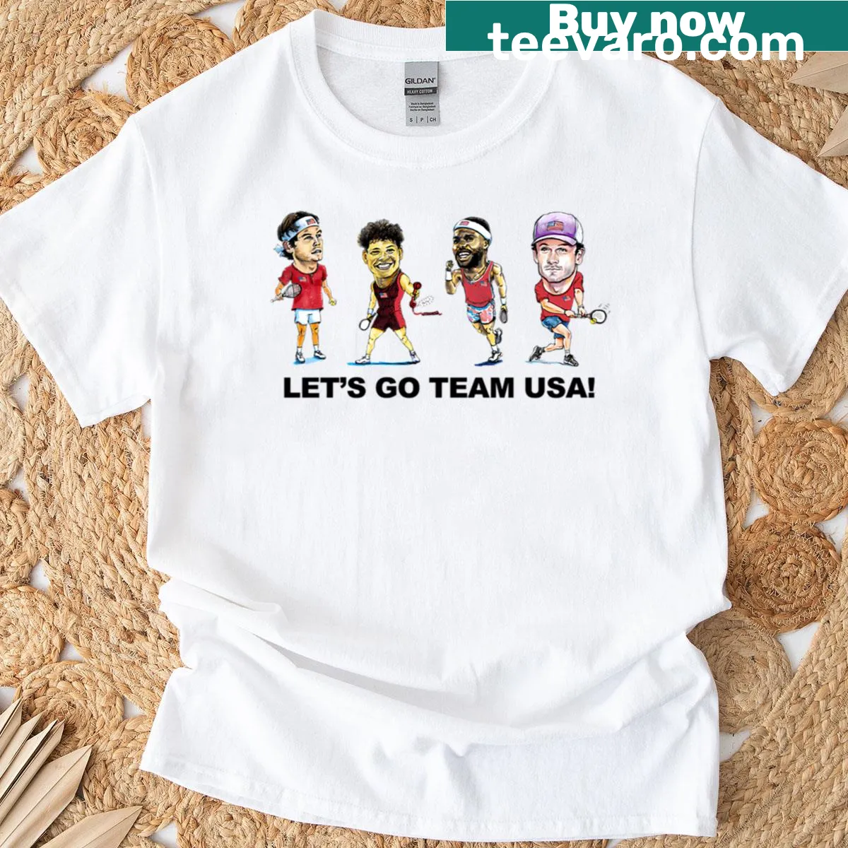 Team USA typography t-shirt for sports fans — on a men's t-shirt