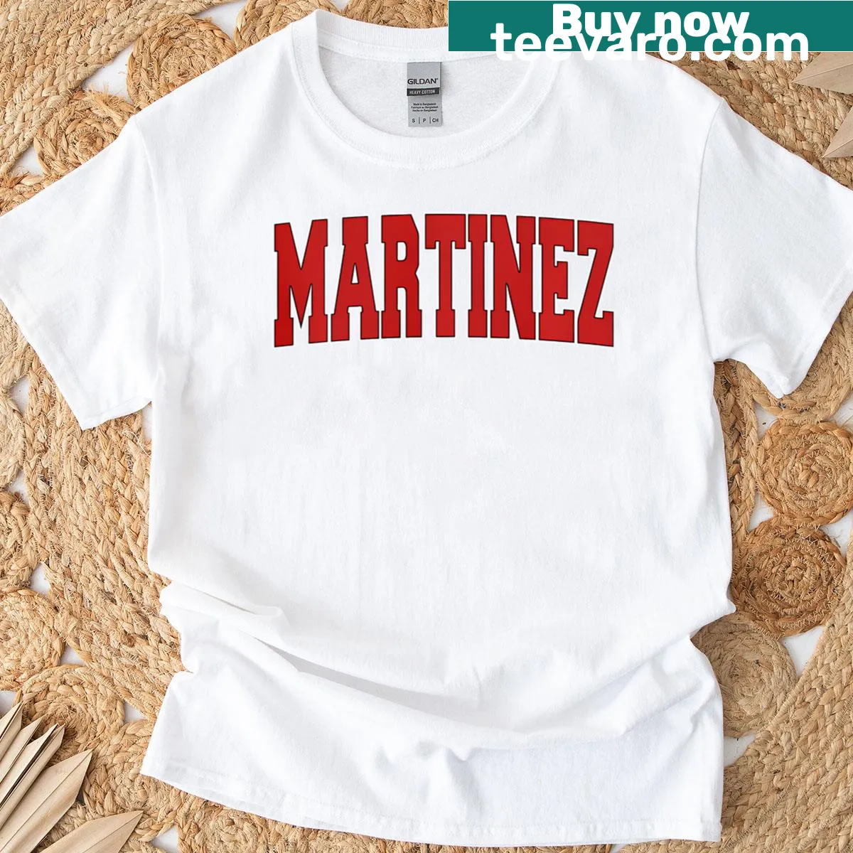 Vintage sports pullover t-shirt with varsity style design — on a men's t-shirt