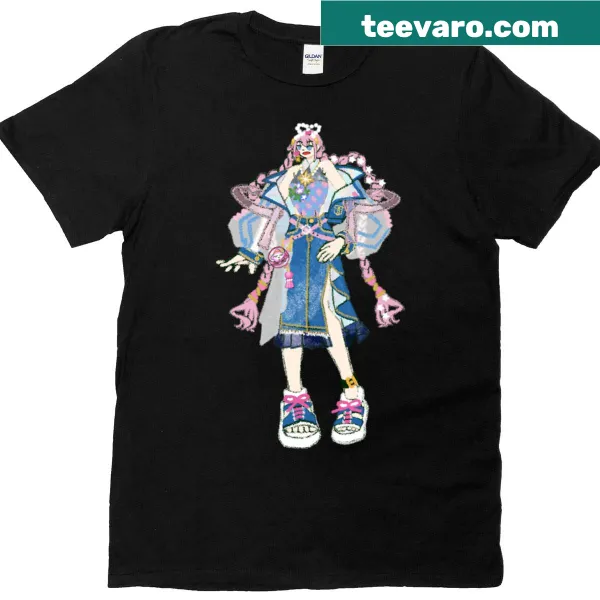 Anime-inspired T-shirt featuring a whimsical Megurine Luka graphic