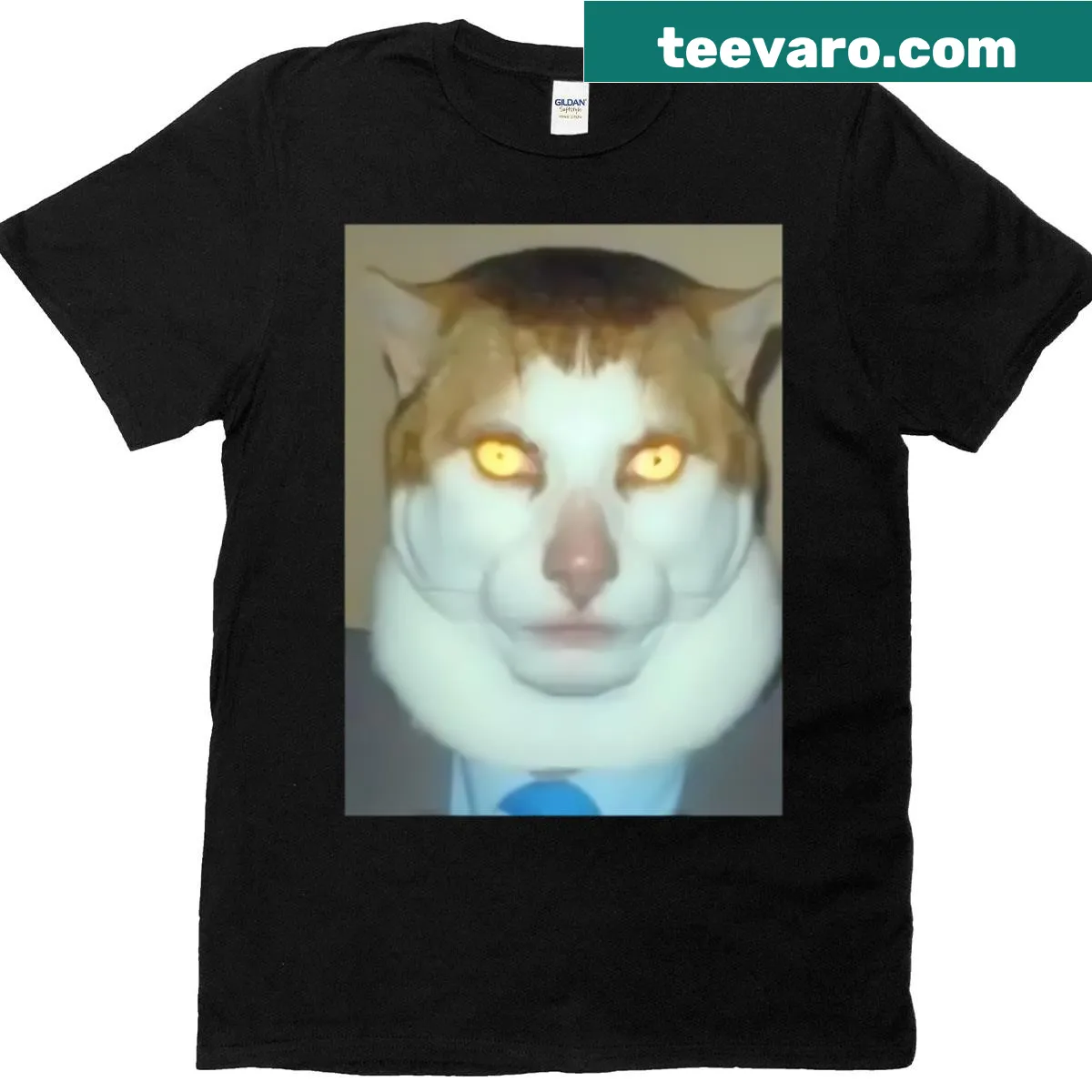 Whimsical cat T-shirt with 'Monday Left Me Broken' text — on a men's t-shirt