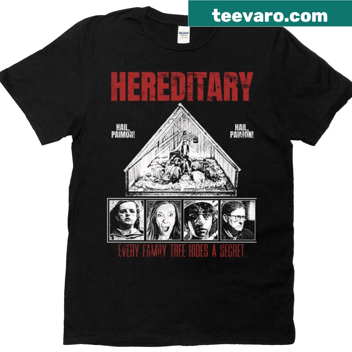 Vintage horror movie-themed shirt featuring a playful 80s and 90s design — on a men's t-shirt