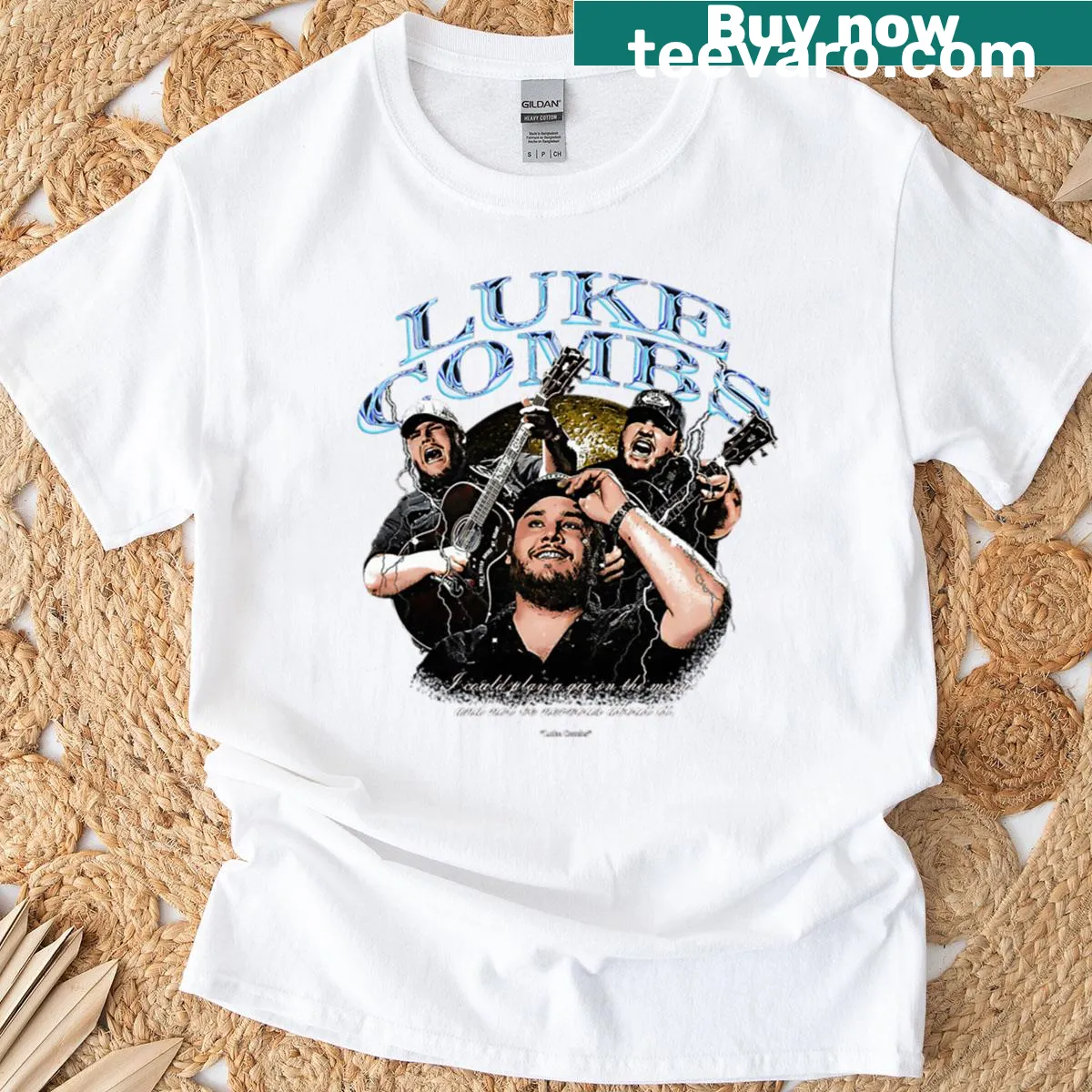 Vintage-style t-shirt with retro album and singer design — on a men's t-shirt