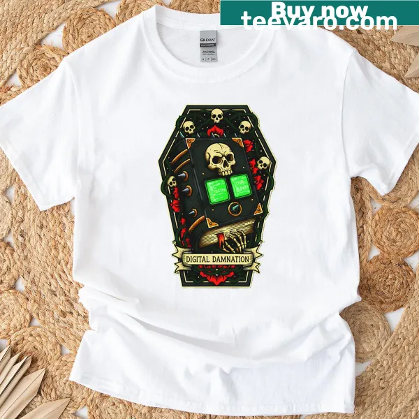 Edgy T-shirt featuring 'The Gamers Last Save' with Necro-nomicon theme