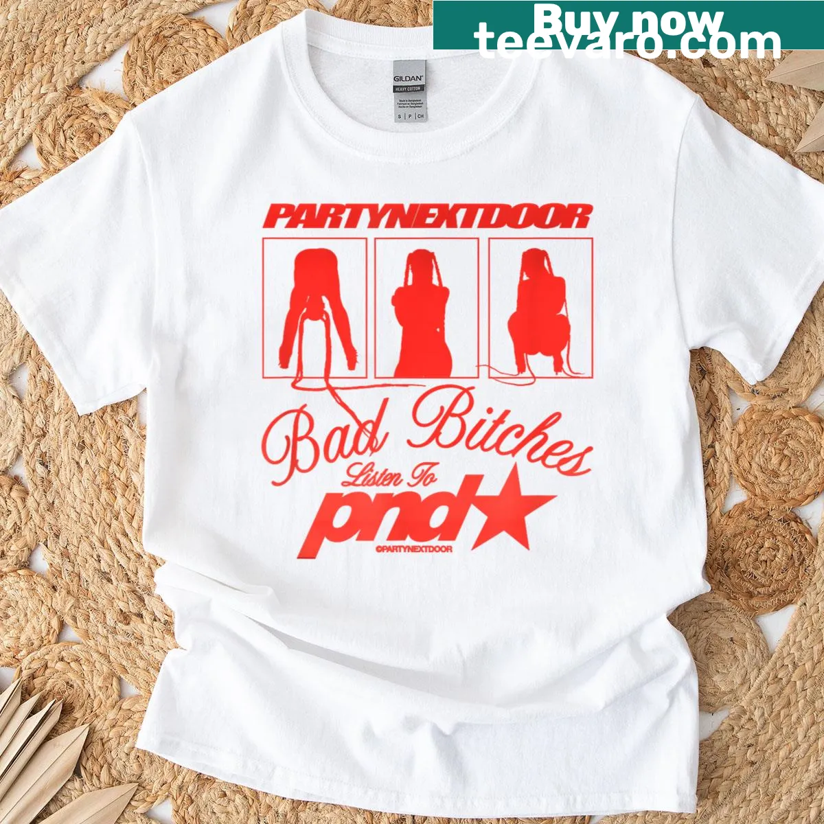 T-shirt featuring three minimalist silhouettes — on a men's t-shirt