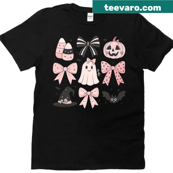 Playful pastel Halloween design with ghosts and candy corn
