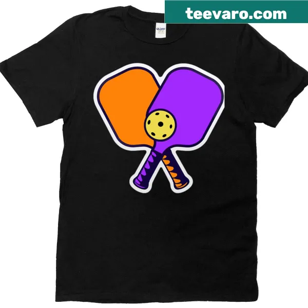 Fun pickleball sticker art T-shirt with themed graphics