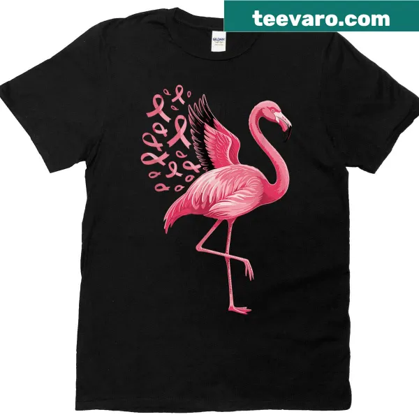 Flamingo design with pink ribbon for Breast Cancer Awareness