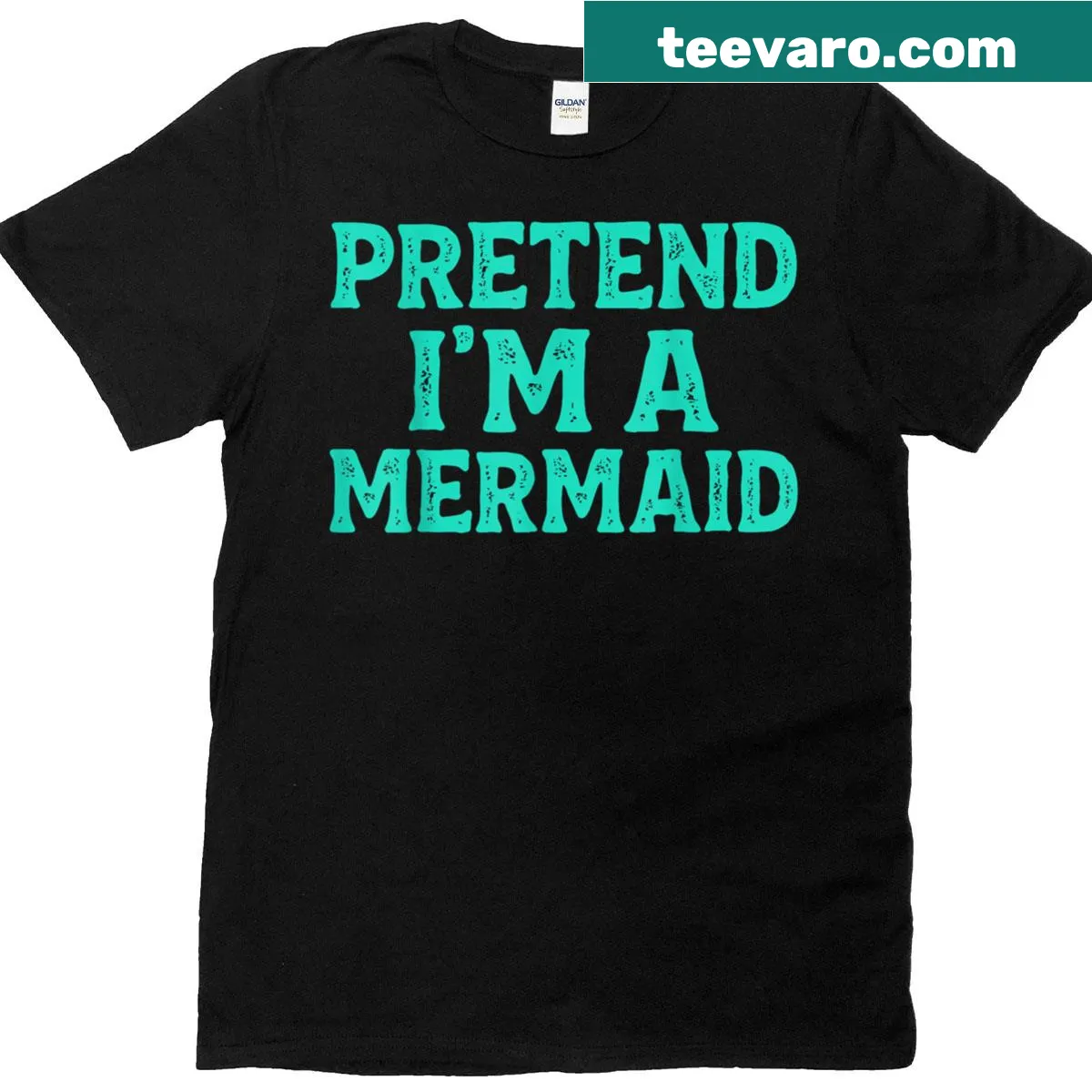 Funny T-shirt for moms with mermaid-themed Halloween text — on a men's t-shirt