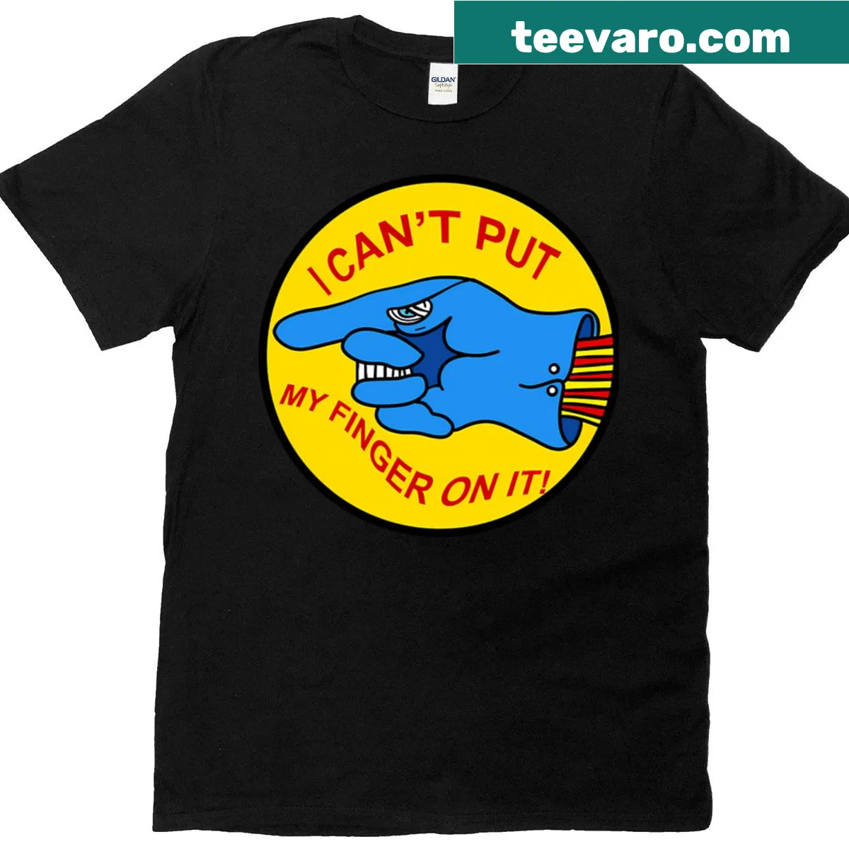 Cartoon graphic of Flying Glove and Blue Meanies from Yellow Submarine — on a men's t-shirt
