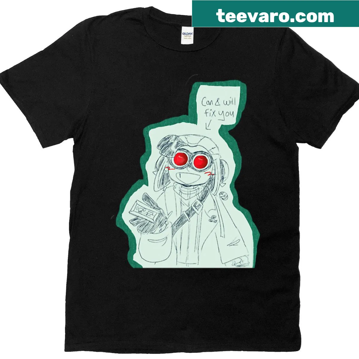 Minimalist sketch design of Razputin T-shirt — on a men's t-shirt