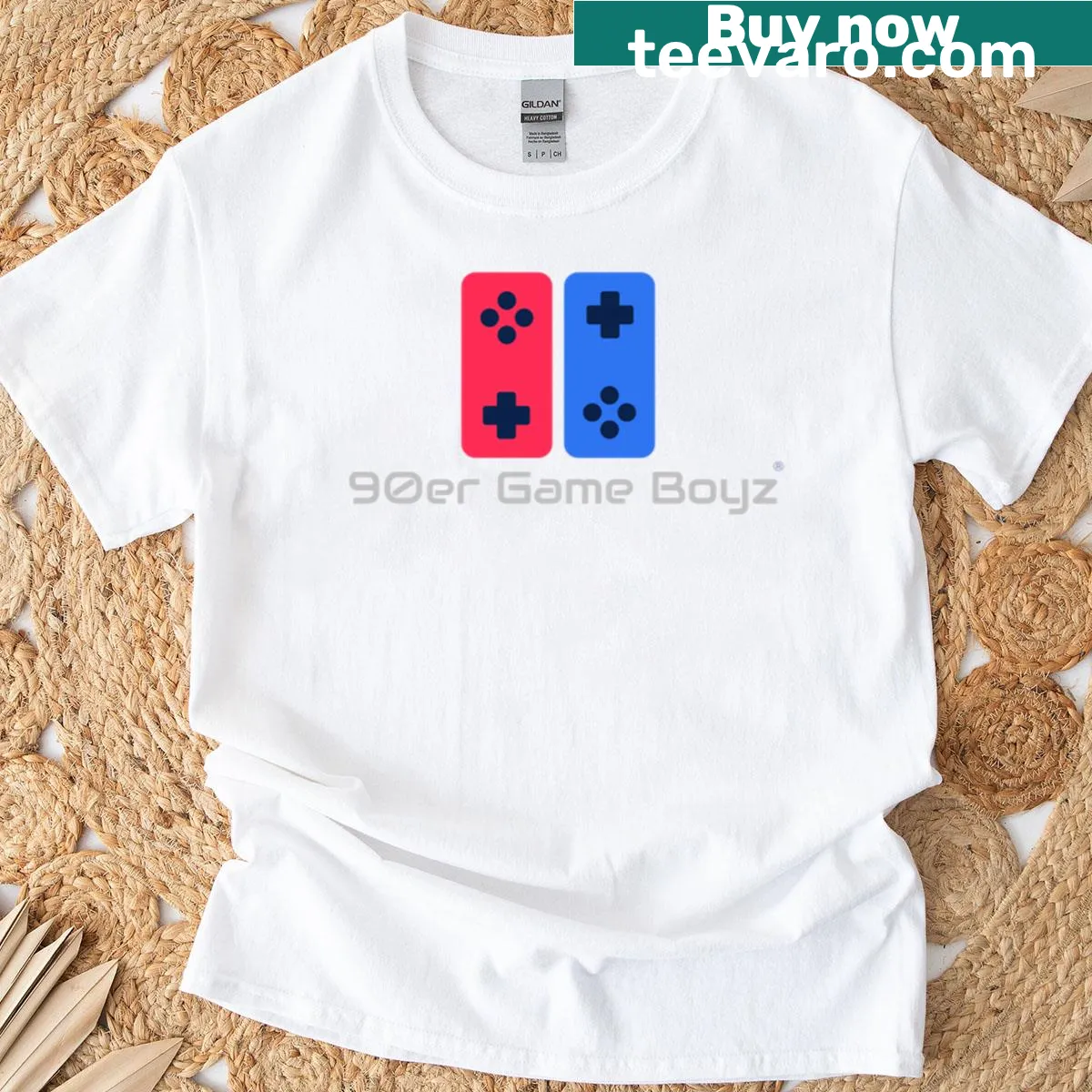 Retro logo T-shirt inspired by 90s gaming culture — on a men's t-shirt