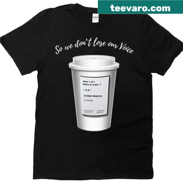 T-shirt featuring a hand-lettered Mint Majesty tea label design