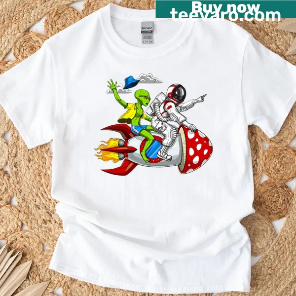 Cosmic illustration on Space Psychonauts Trip T-shirt