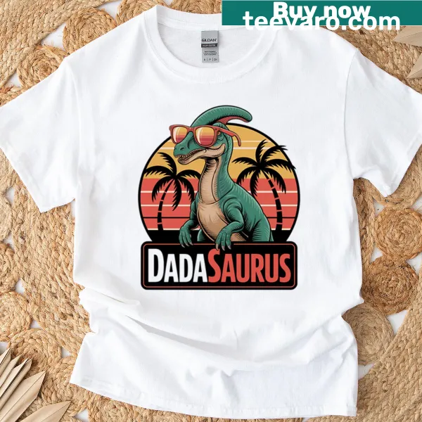 Cartoon dinosaur t-shirt with a fun summer theme