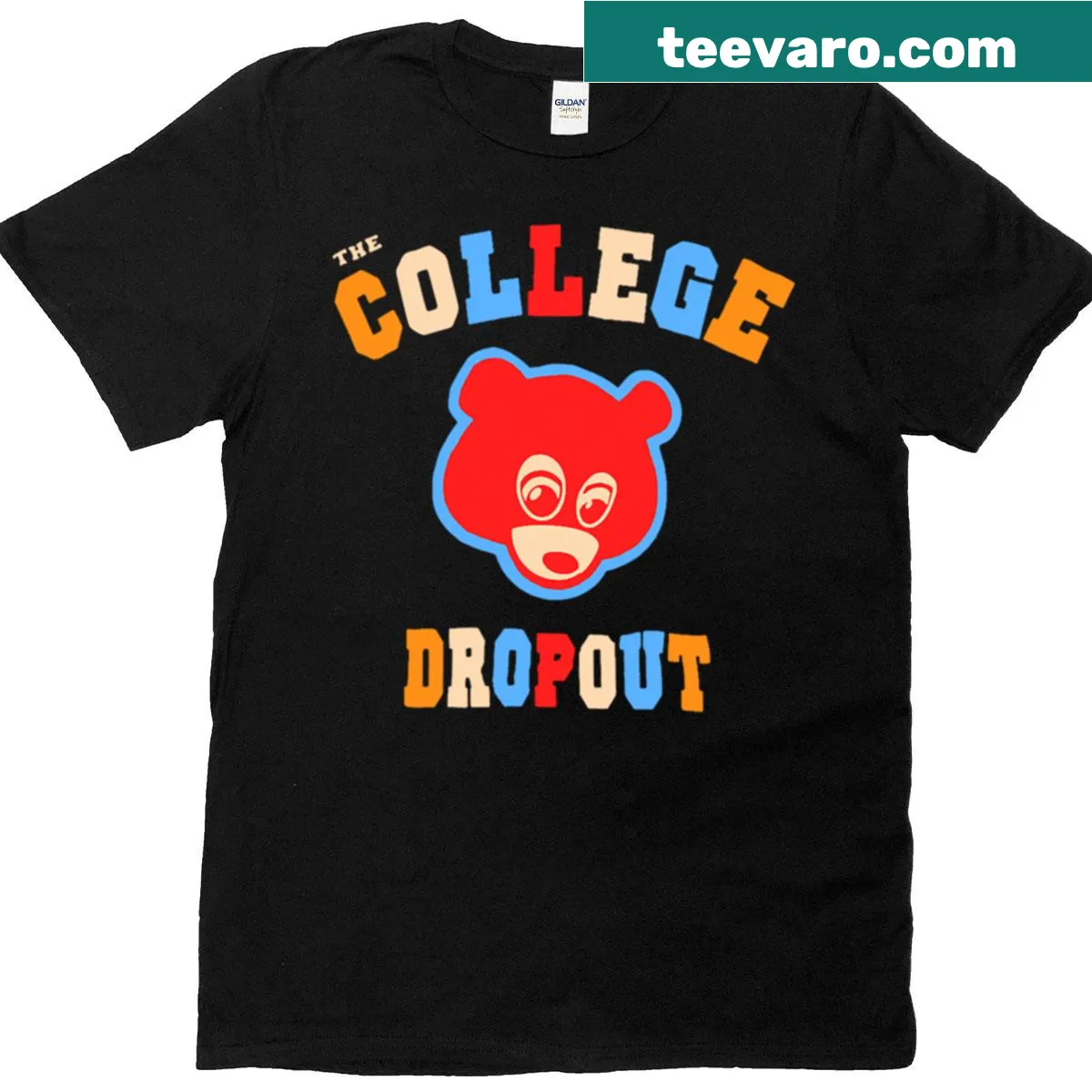 Funny graduation shirt featuring a bear and humorous text about college life — on a men's t-shirt