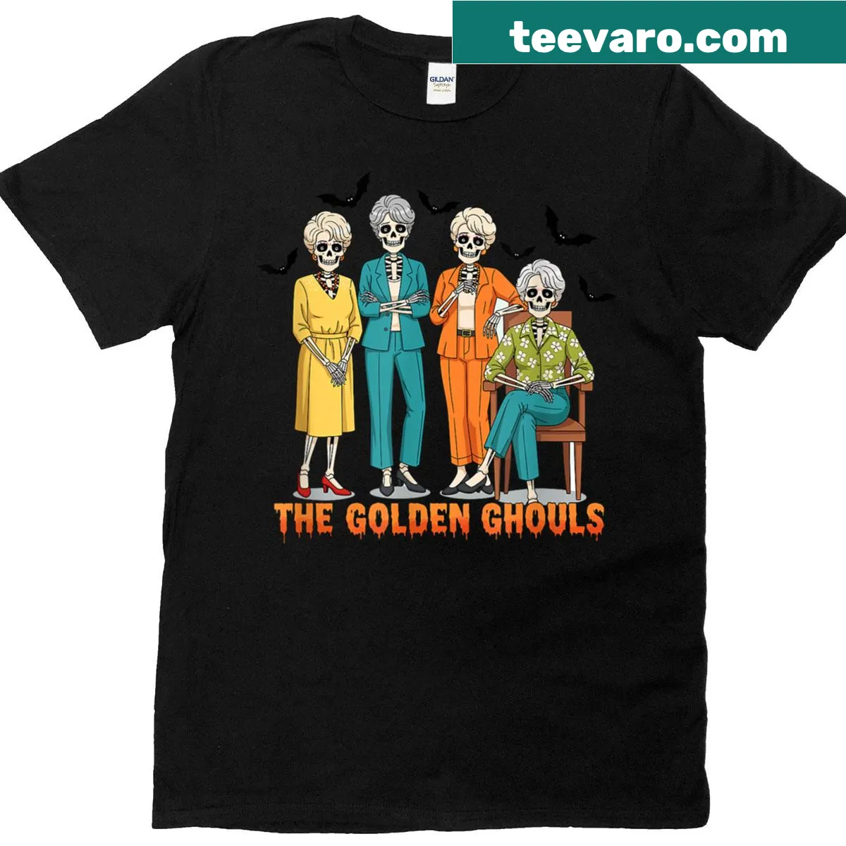 Funny Halloween T-shirt featuring a playful skeleton design. — on a men's t-shirt