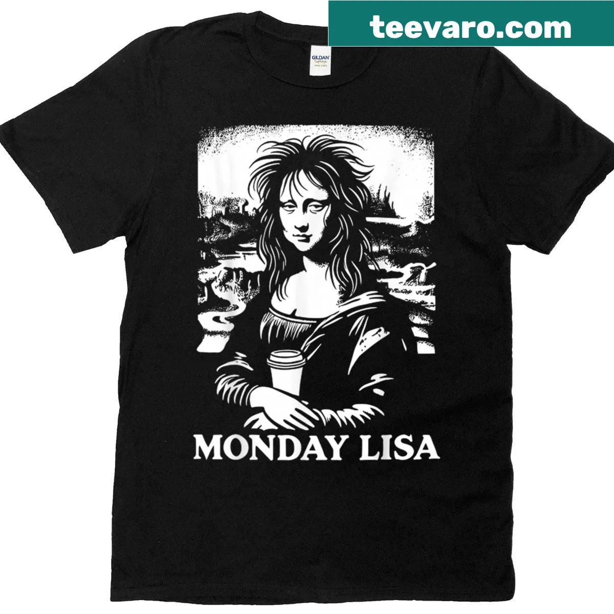 Funny T-shirt for coffee lovers about messy Mondays — on a men's t-shirt