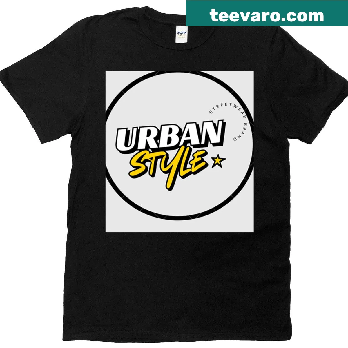 Urban streetwear T-shirt with bold logo graphic — on a men's t-shirt