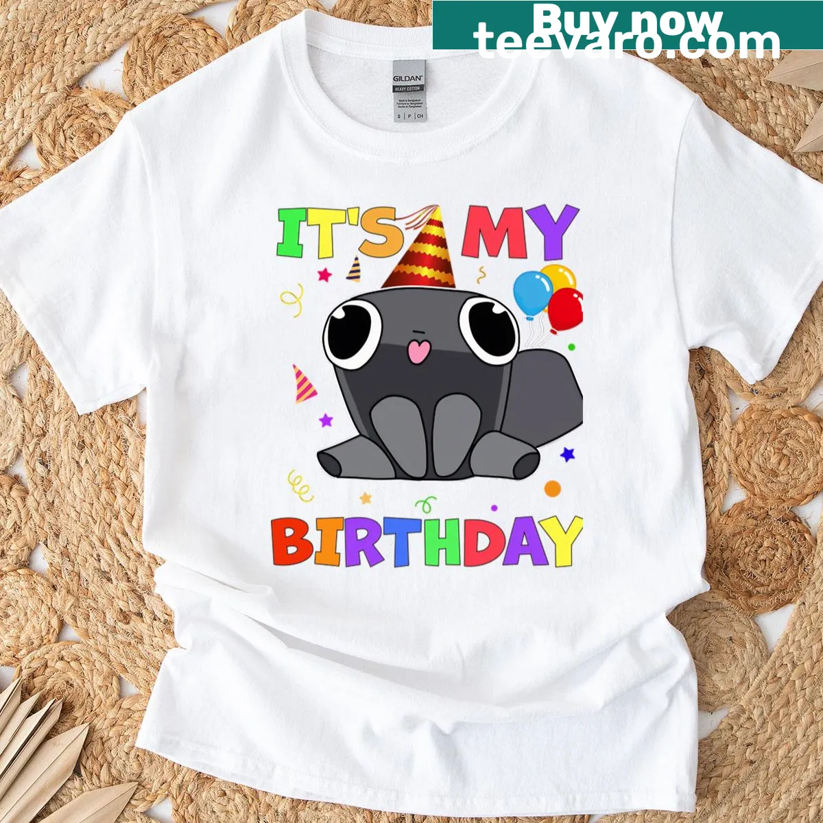 Cute vintage game character graphic on retro T-shirt — on a men's t-shirt