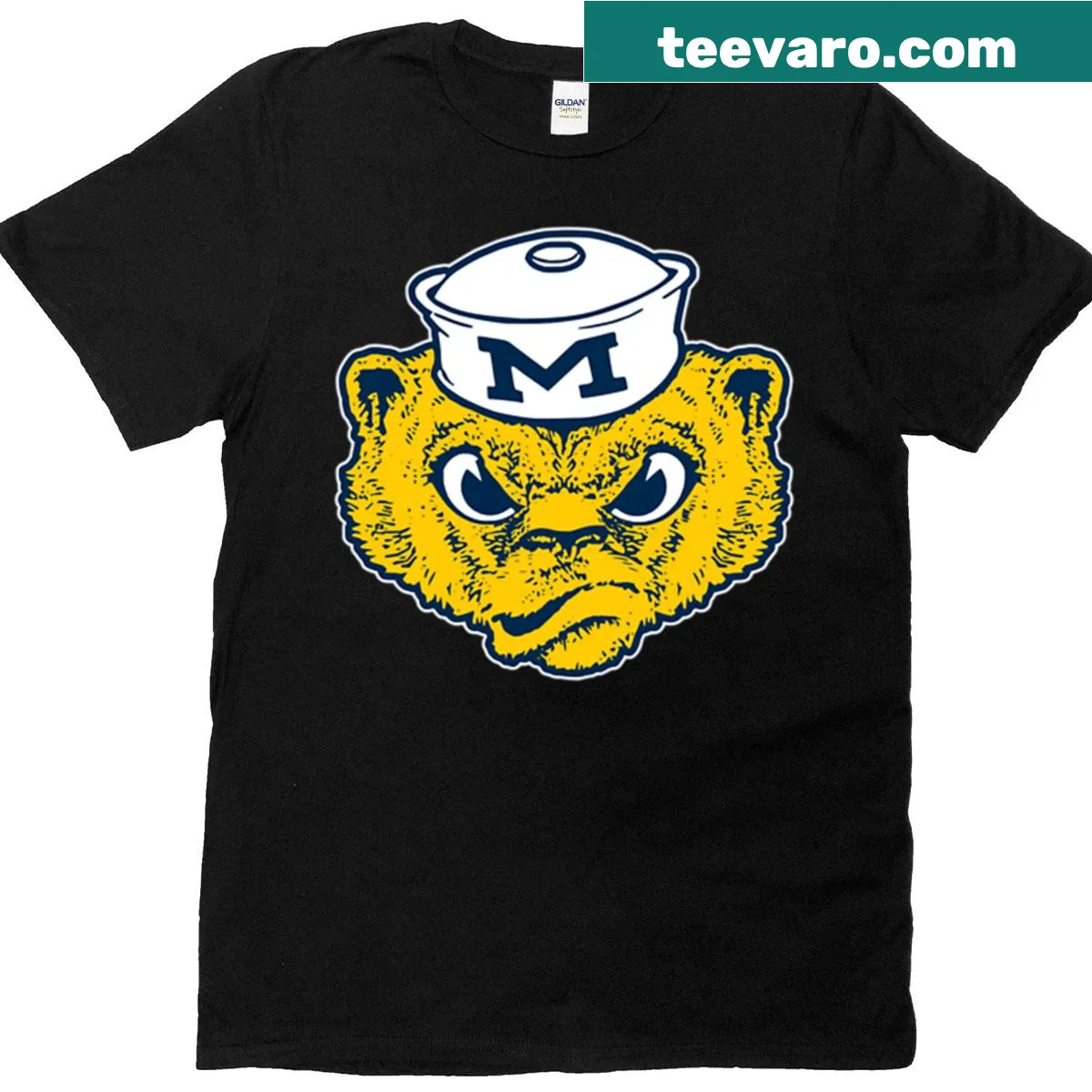 Vintage Wolverbear Game Face T-shirt with retro graphic design — on a men's t-shirt