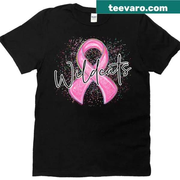 Wildcats pink ribbon graphic t-shirt for awareness