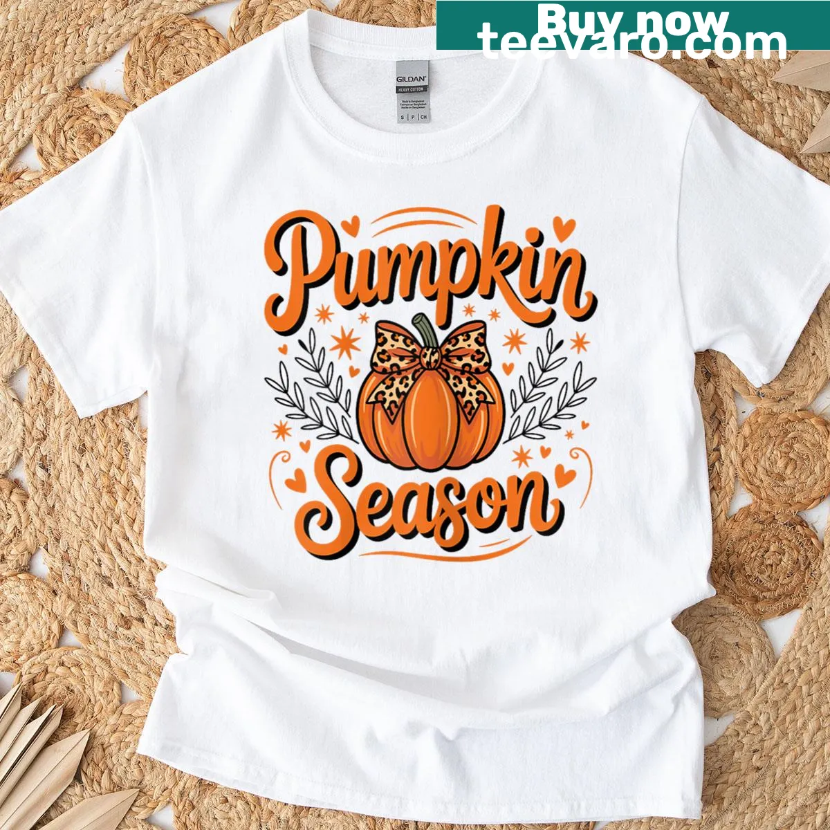 Cute pumpkin graphic T-shirt for women for Thanksgiving and Halloween. — on a men's t-shirt