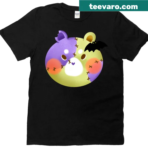 Cartoon graphic t-shirt featuring a zombie bear design
