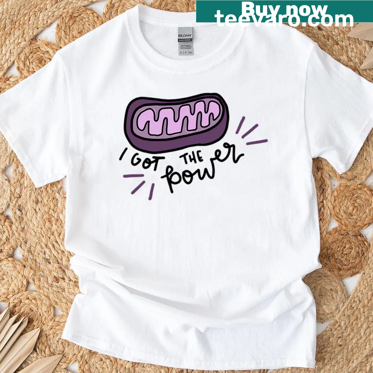 Mitochondria is the powerhouse T-shirt with typography — on a men's t-shirt