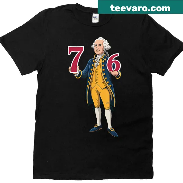 Playful t-shirt with numbers and George Washington theme