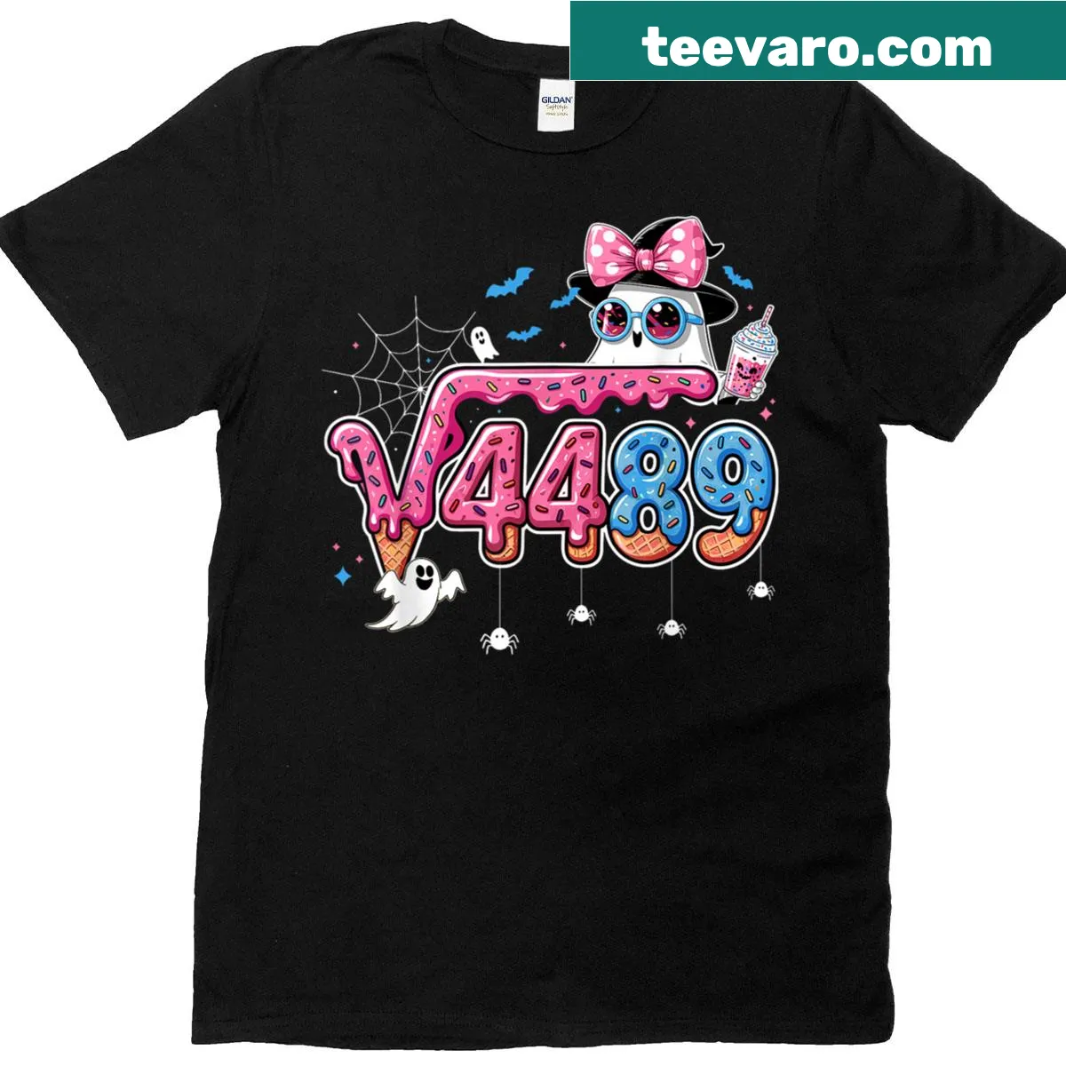 Vintage Halloween Math Teacher t-shirt with square root and boo graphic — on a men's t-shirt