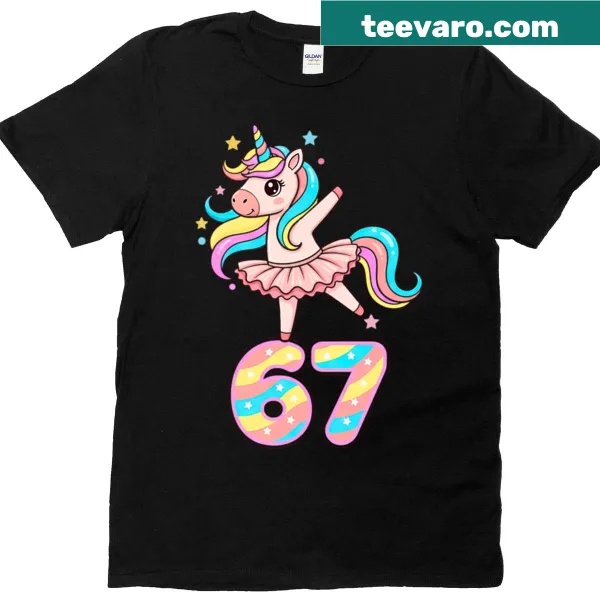 Funny T-shirt for girls featuring a ballerina unicorn design