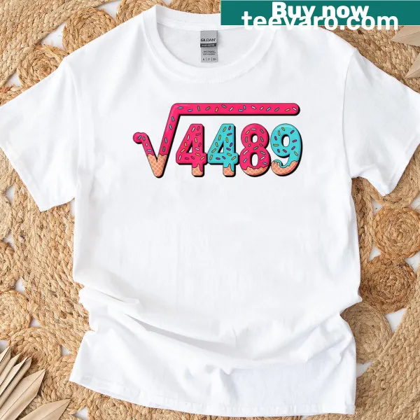Funny teen T-shirt with ice cream drip and math graphic.
